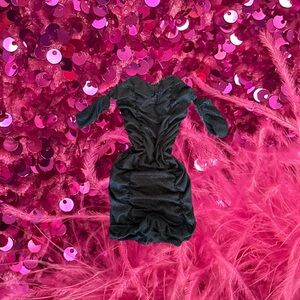 black ruched bodycon sparkly dress • never worn • forever 21 size S